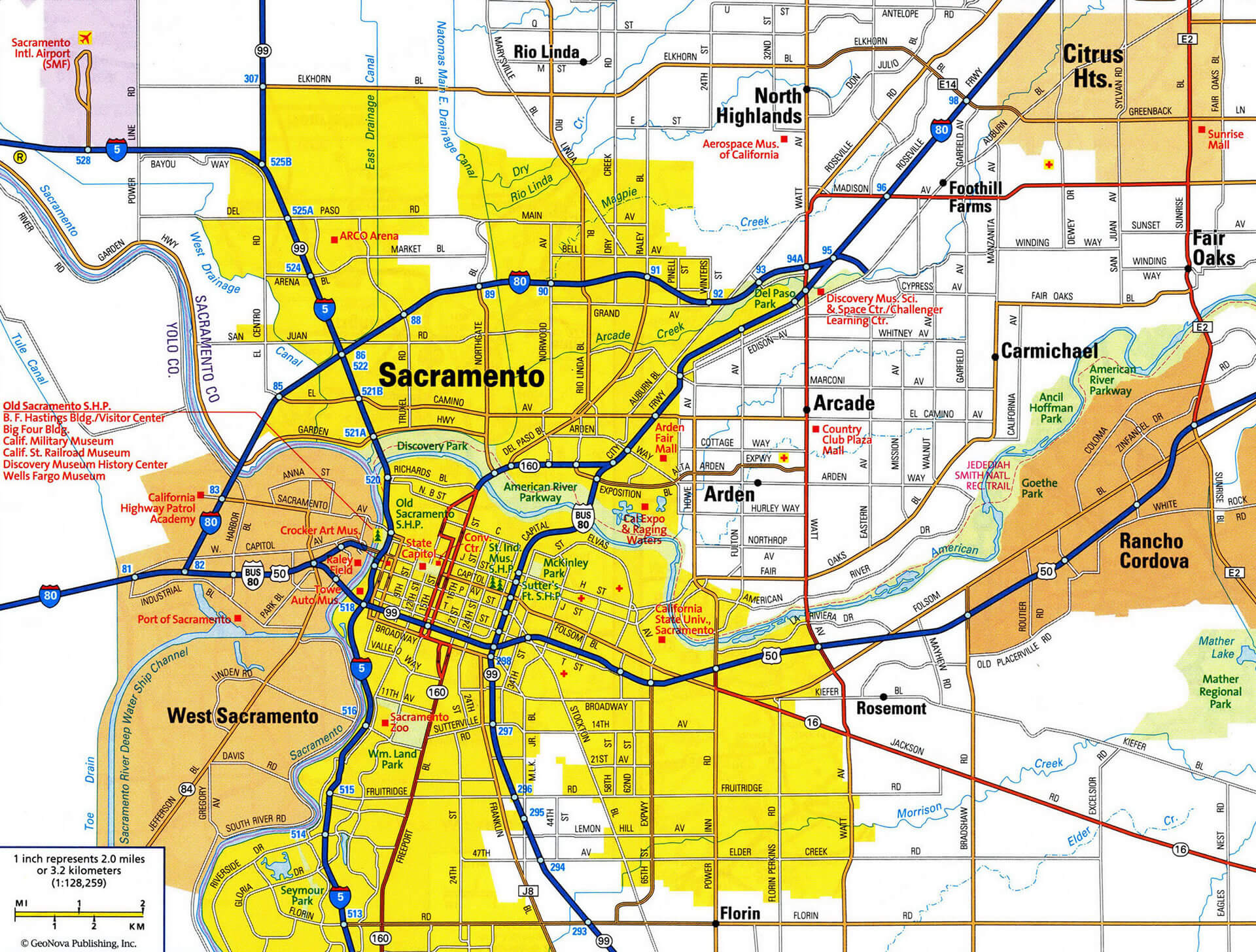 Sacramento City Road Map